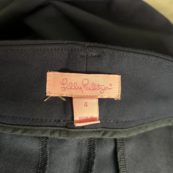 Lilly Pulitzer‎ Chantal Dinner Pants Womens 4 Navy Slim Ankle Classic Preppy - Picture 4 of 4